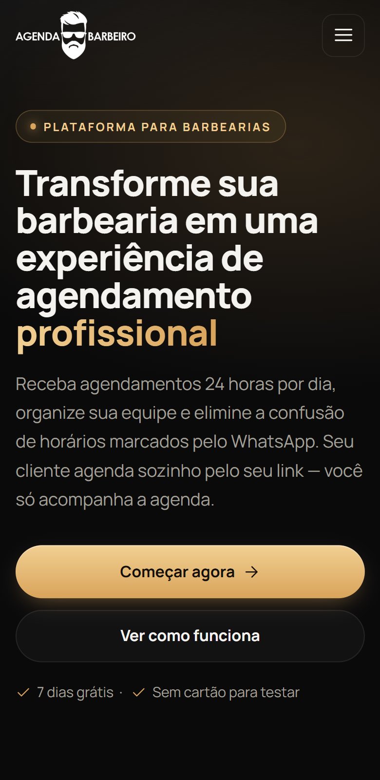 Agenda Barbeiro no celular