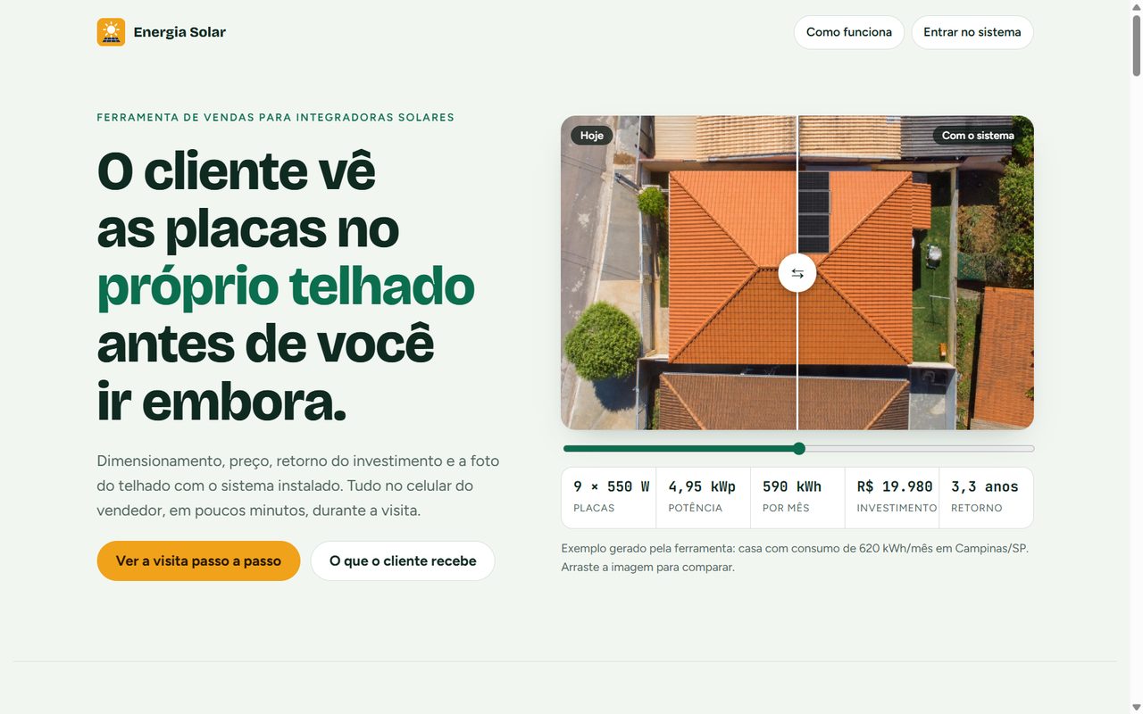 Apresentação do Energia Solar no computador